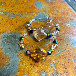 Iridescent Beautiful beaded hoops✨